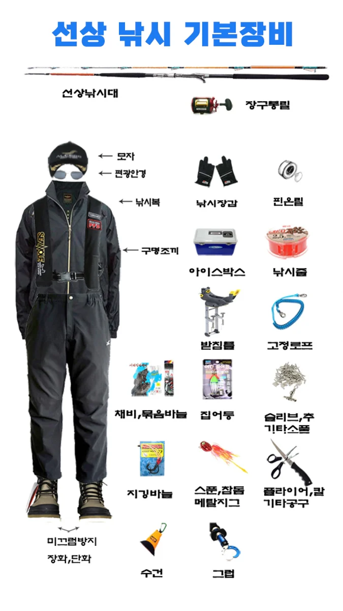 낚시-선상낚시-기본장비-러쉬온플레이